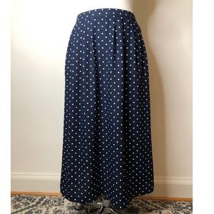 Vintage Polka Dot Maxi Skirt Navy